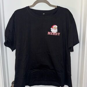 Black Merry Christmas Santa T-Shirt